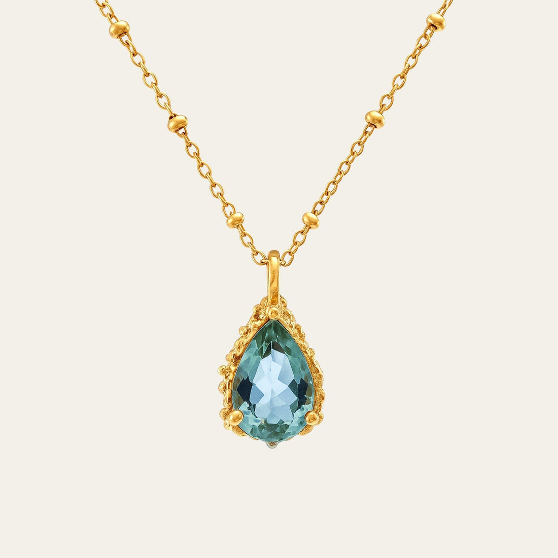 Handcrafted Gold Vermeil Blue Topaz Necklace: Unique Jewellery Gifts