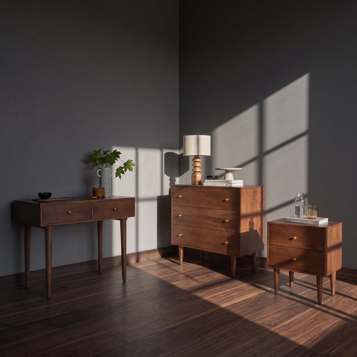 Scandinavian Walnut Oslo Console- Dressing Table and Desk