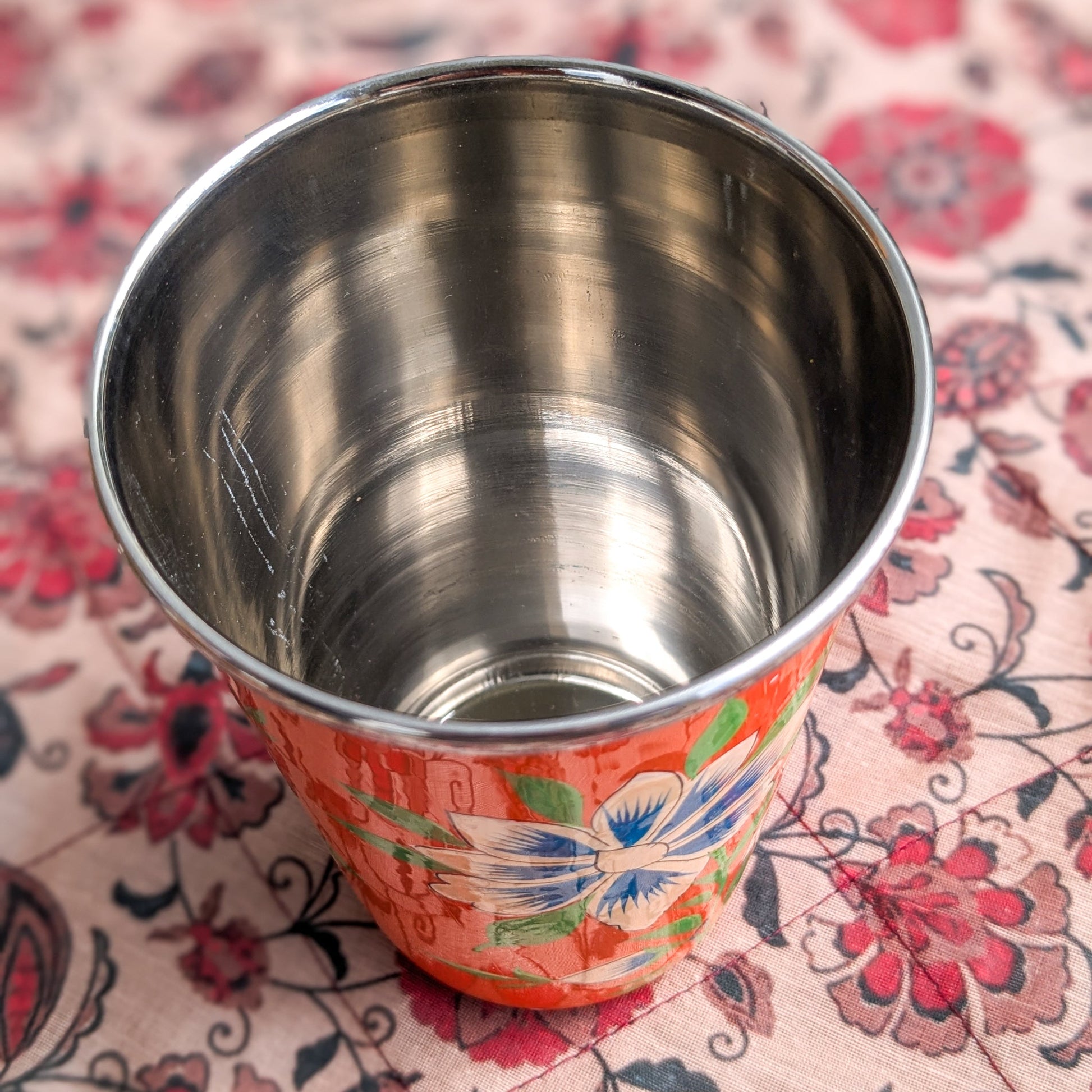 Hand-Painted Stainless Steel Tumblers, Food Safe, 400ml Drinking Cups