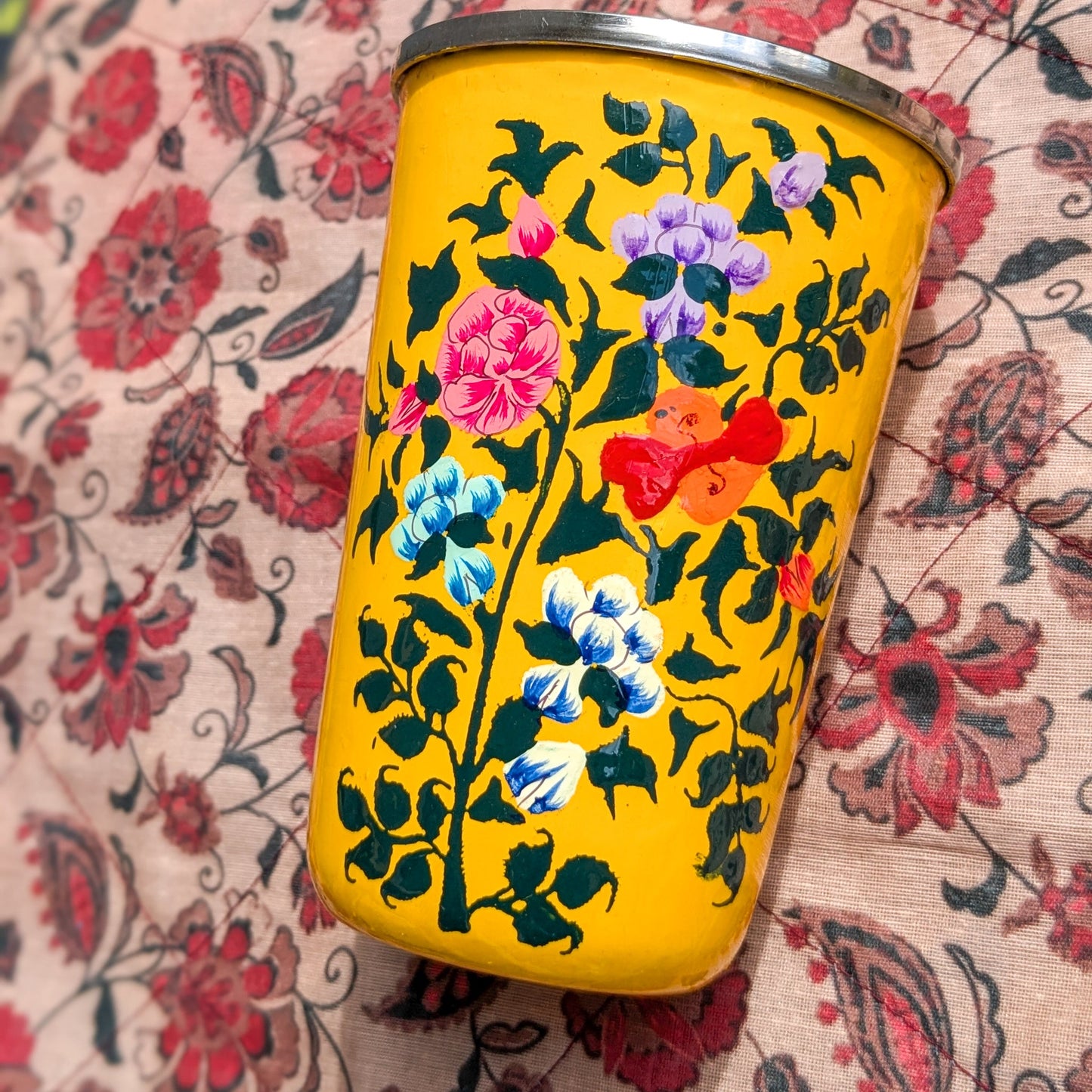 Hand-Painted Stainless Steel Tumblers, Food Safe 400ml Drinking Cups