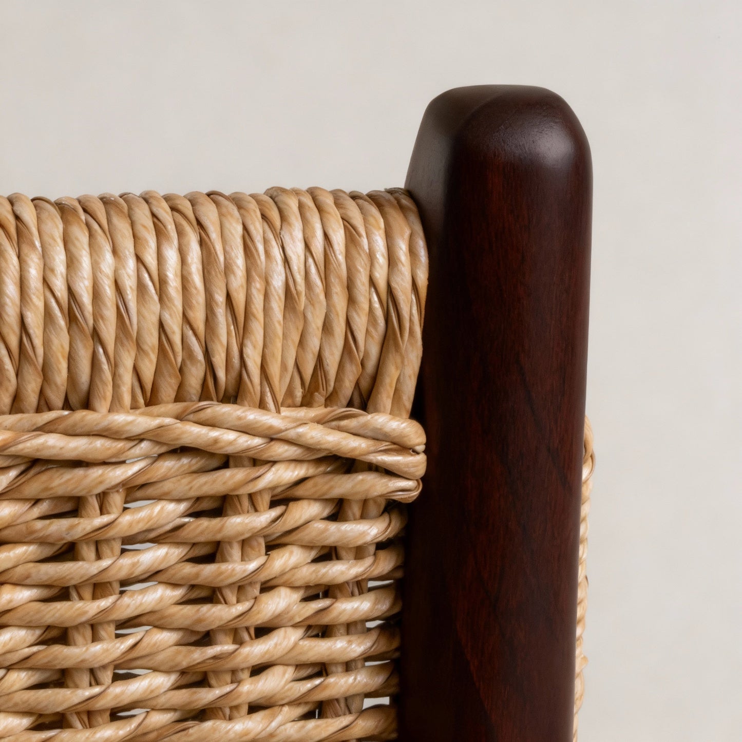 Zara Teak & Rattan Bar Stool - Chocolate