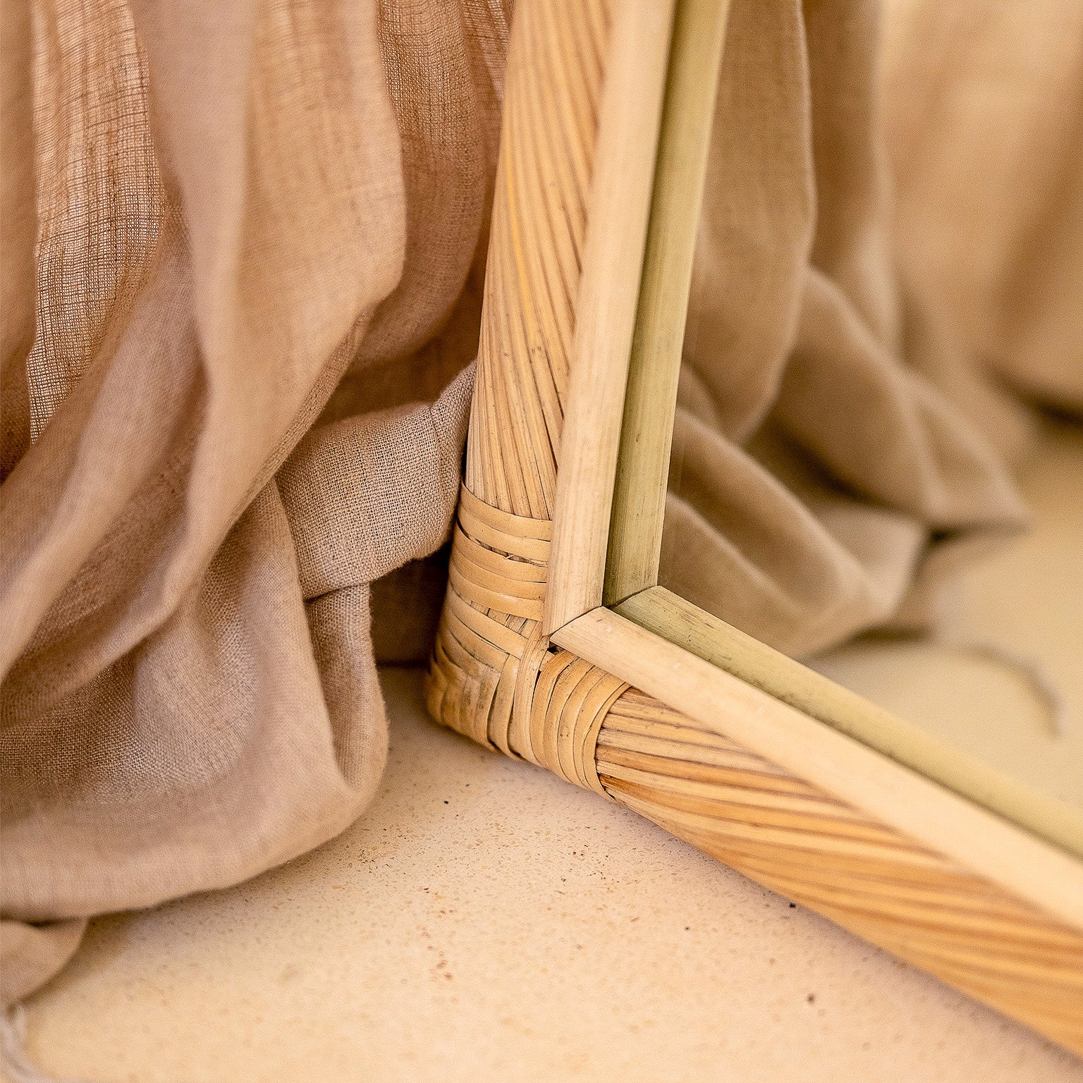 Citra Teak Leaning Mirror - Handcrafted Rattan & Teak Elegance