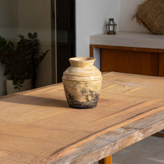 Kuno Handmade Textured Ceramic Vase - Unique Home Decor Piece