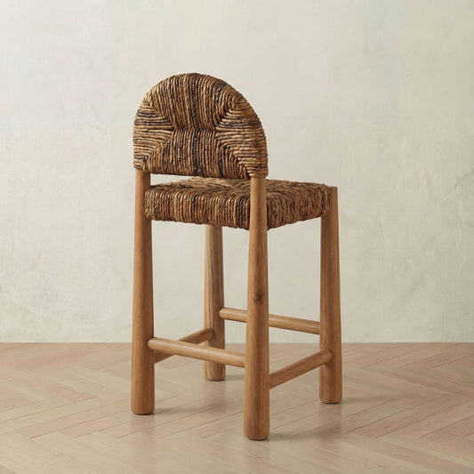 Handmade Loka Banana Leaf Bar Stool