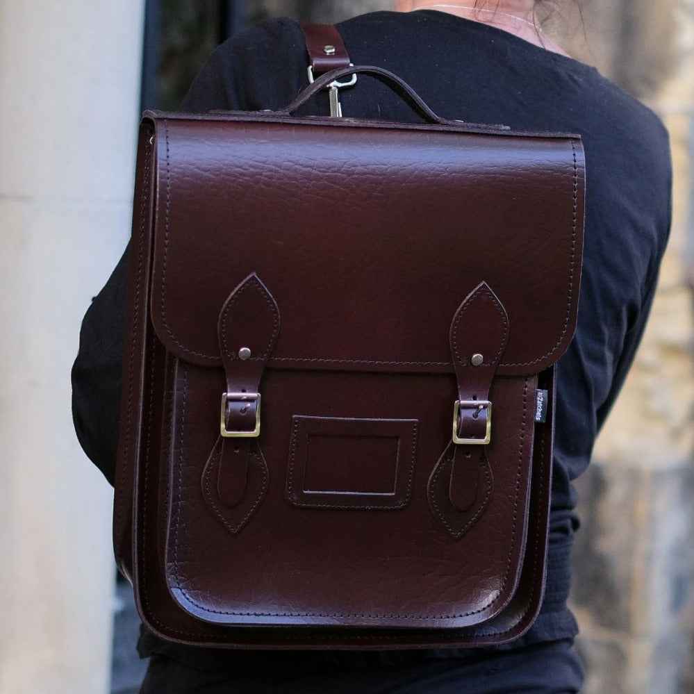 Handmade Leather City Backpack - Executive - Racing Green