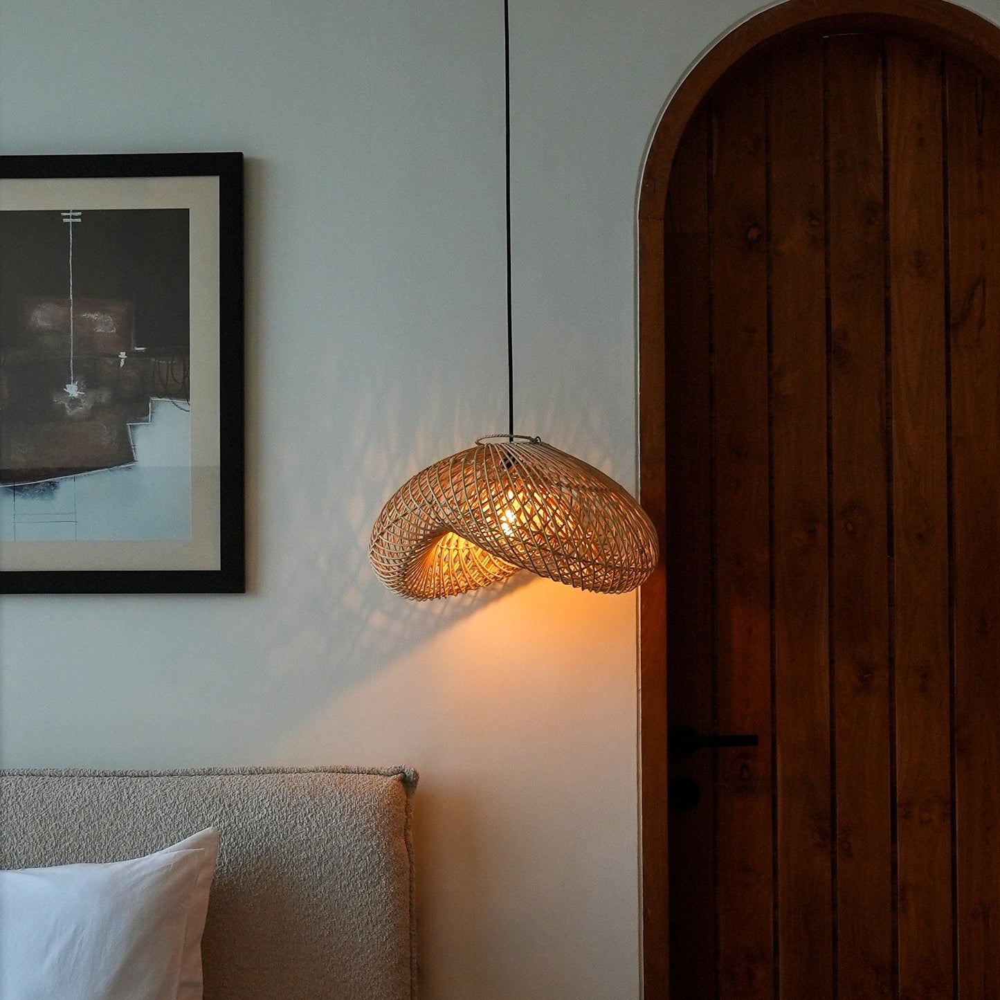 Surya Wilted Rattan Lamp Shade- Handmade- Rattan