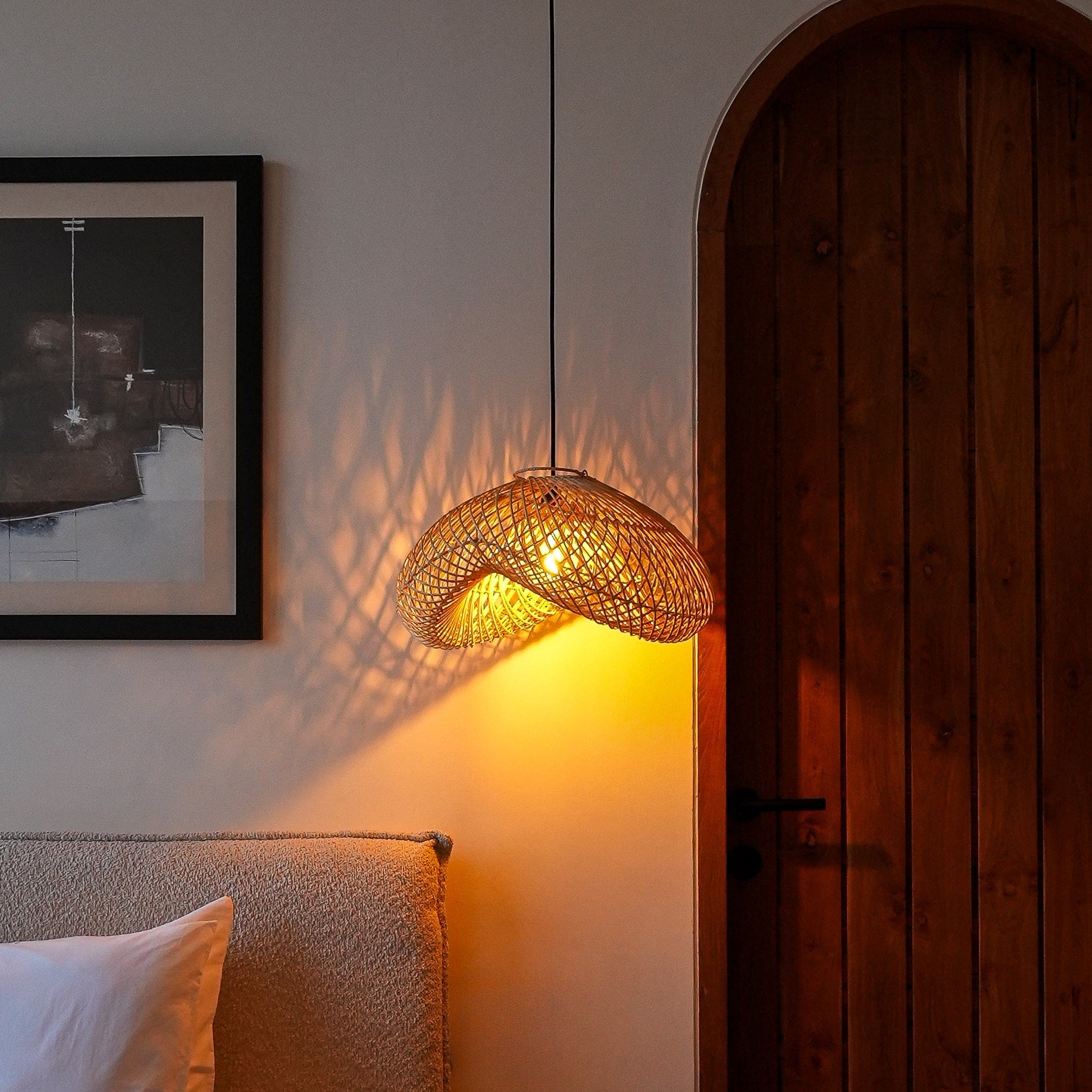 Surya Wilted Rattan Lamp Shade- Handmade- Rattan