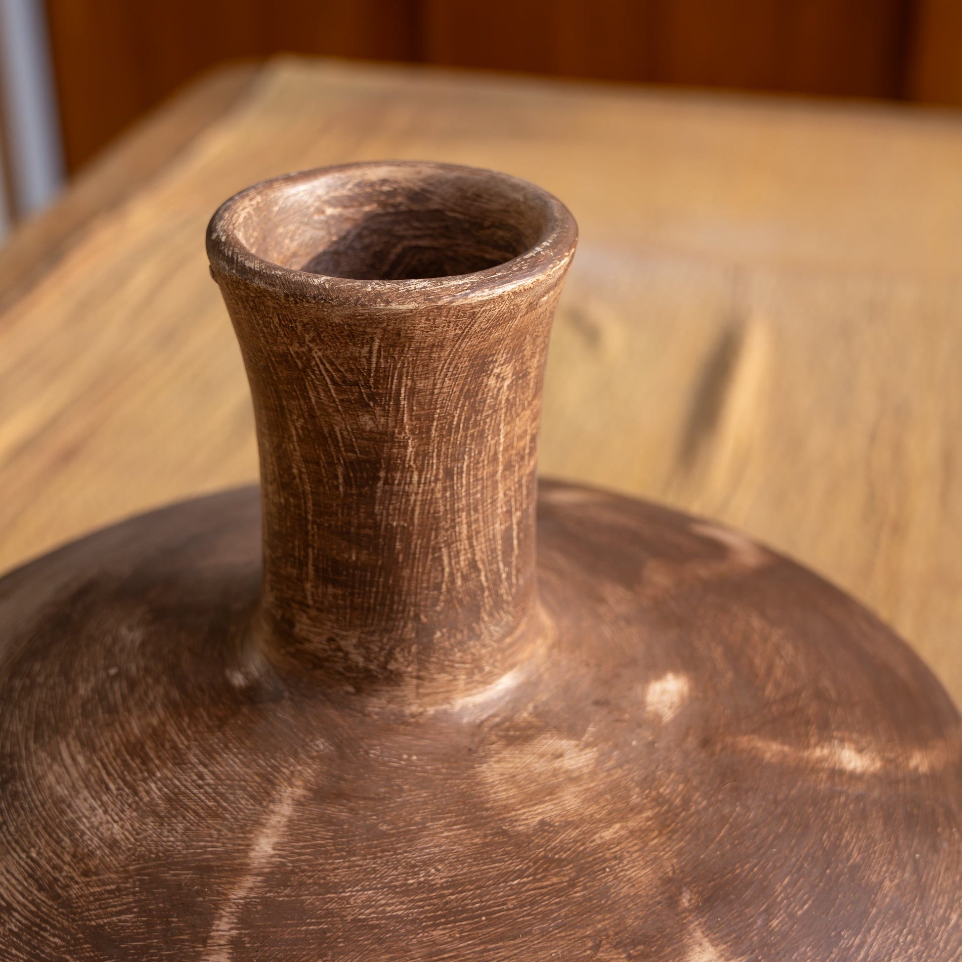 Raga Ceramic Vase- Handmade- Chocolate