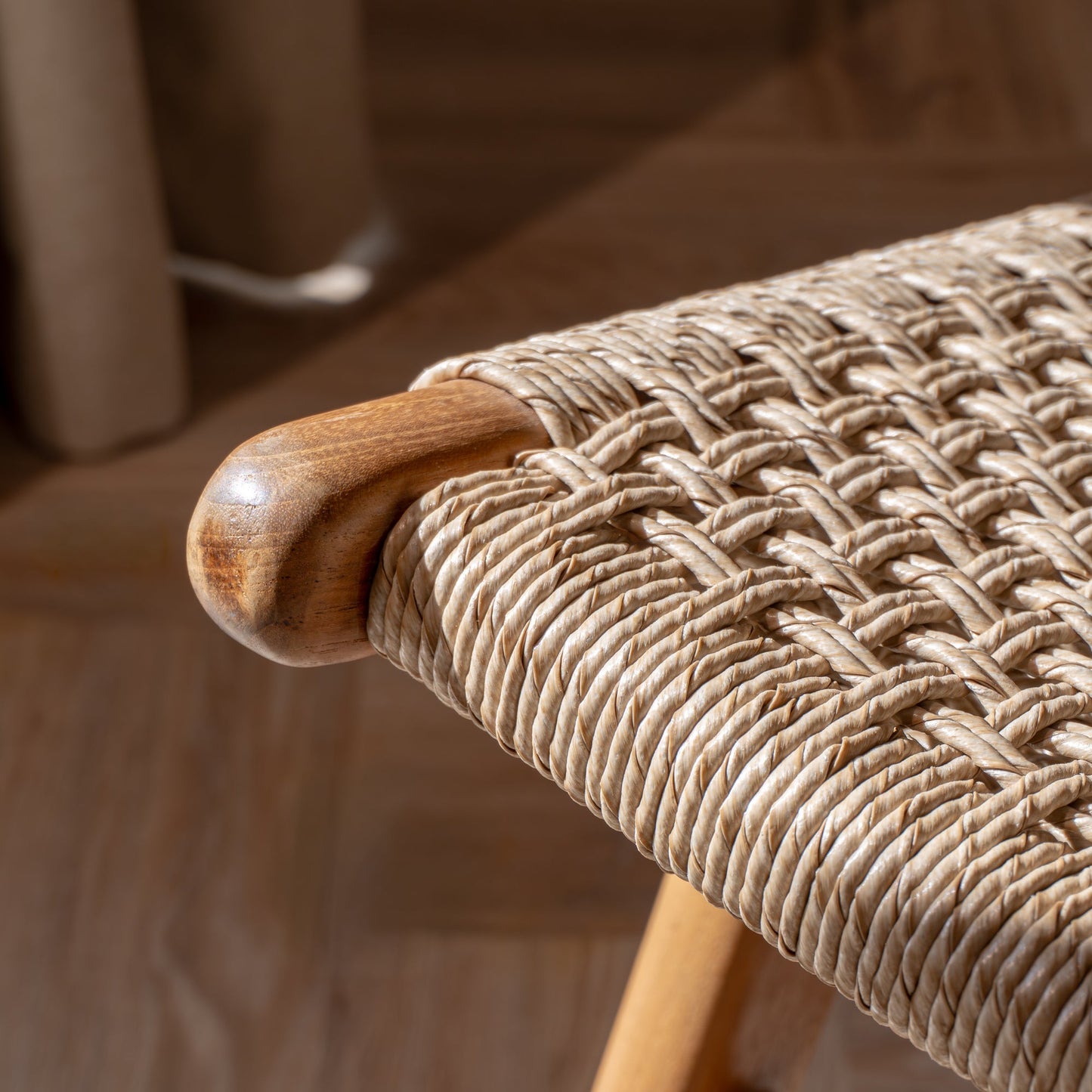 Zara Teak & Rattan Accent Chair- Handmade- Teak