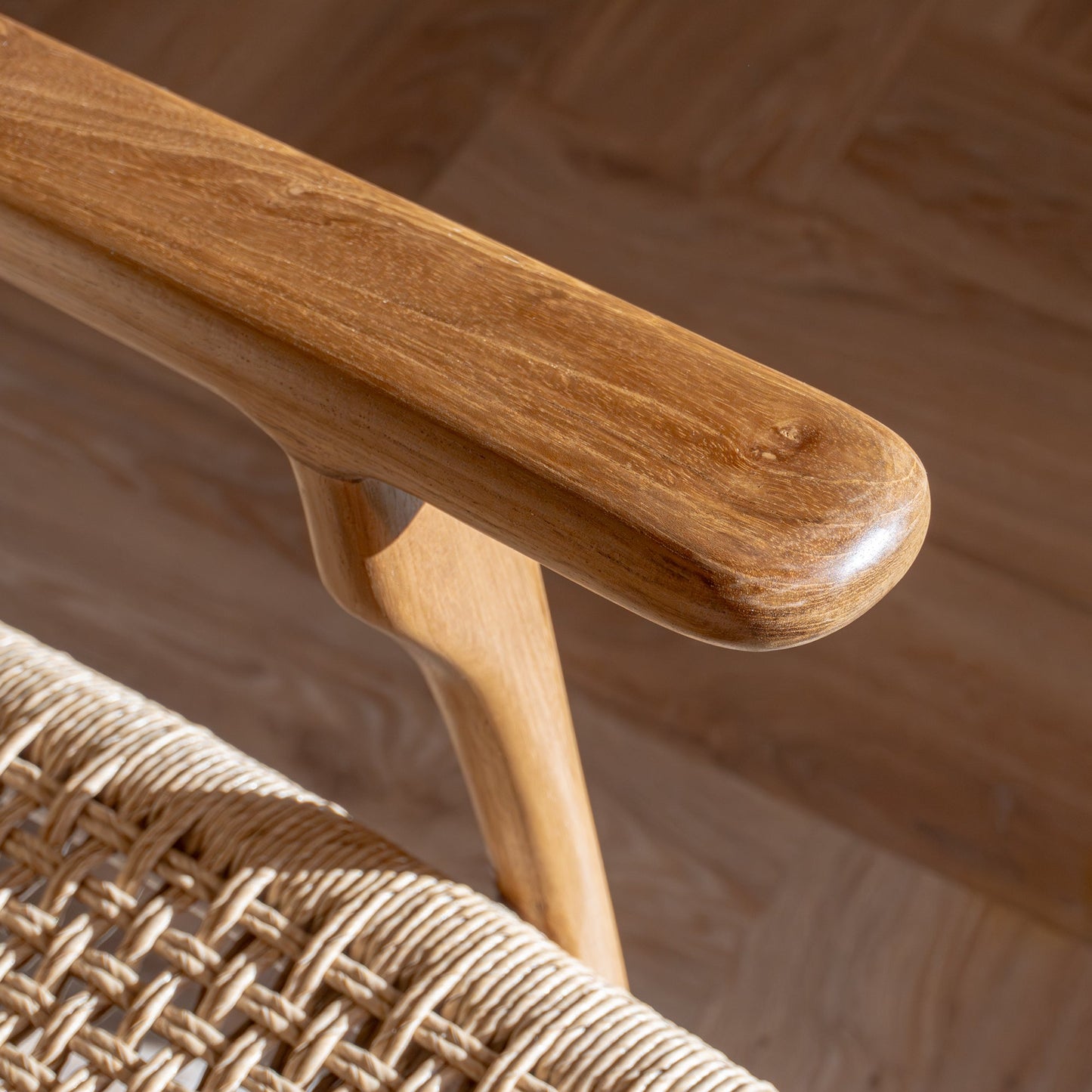 Zara Teak & Rattan Accent Armchair