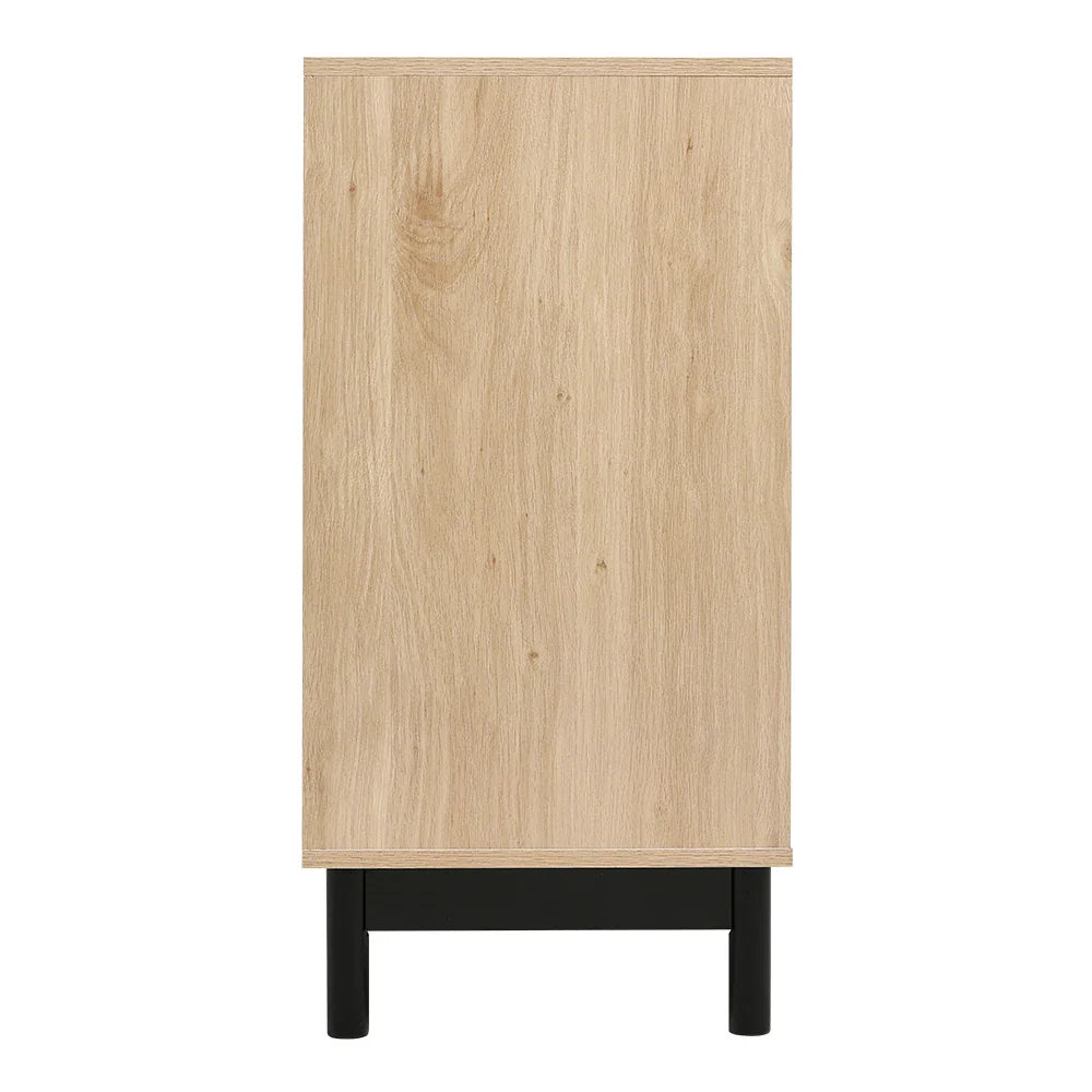 Rattan double door wooden sideboard- Natural