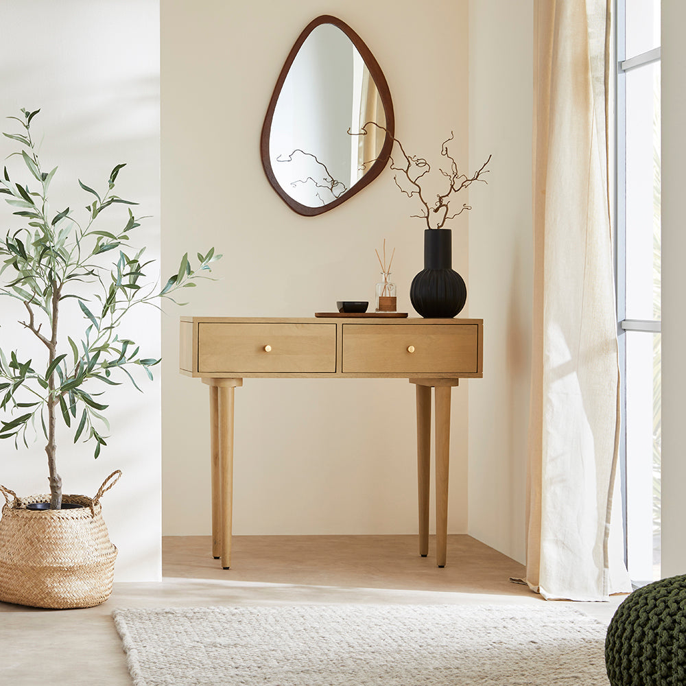 Scandinavian Light Oak Oslo Console, Dressing Table, and Desk - Artizun Ltd