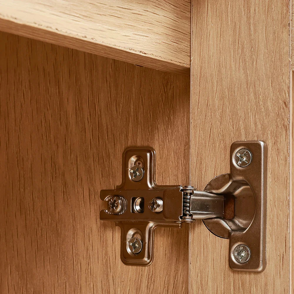 Rattan double door wooden sideboard- Natural