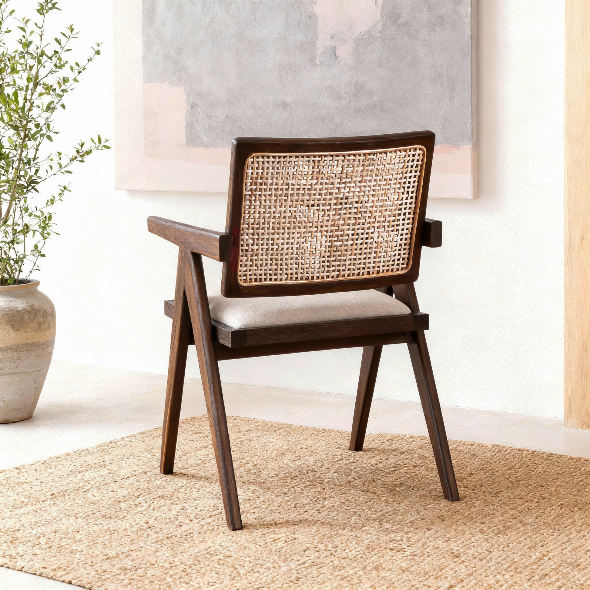 Satu Rattan Accent Chair- Handmade- Chocolate
