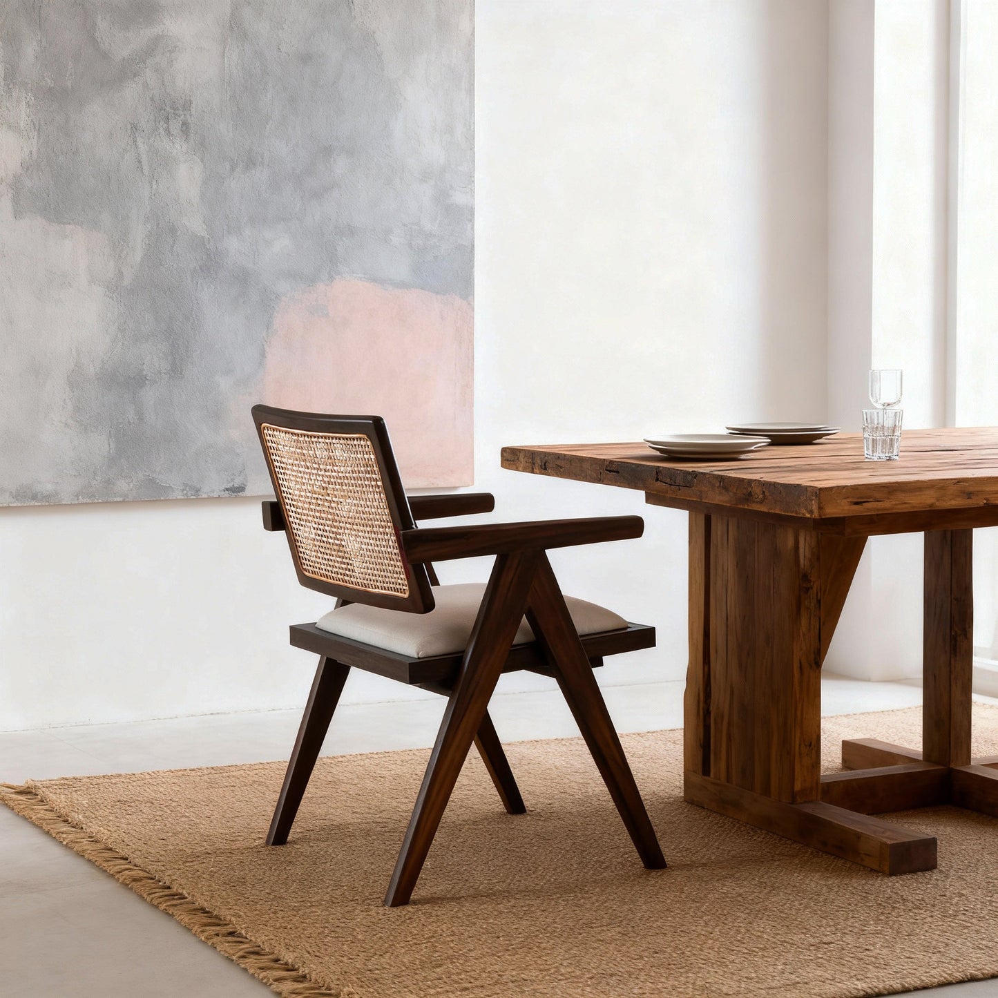 Satu Rattan Accent Chair- Handmade- Chocolate