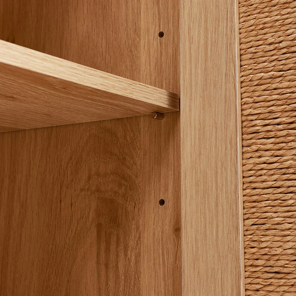 Rattan double door wooden sideboard- Natural