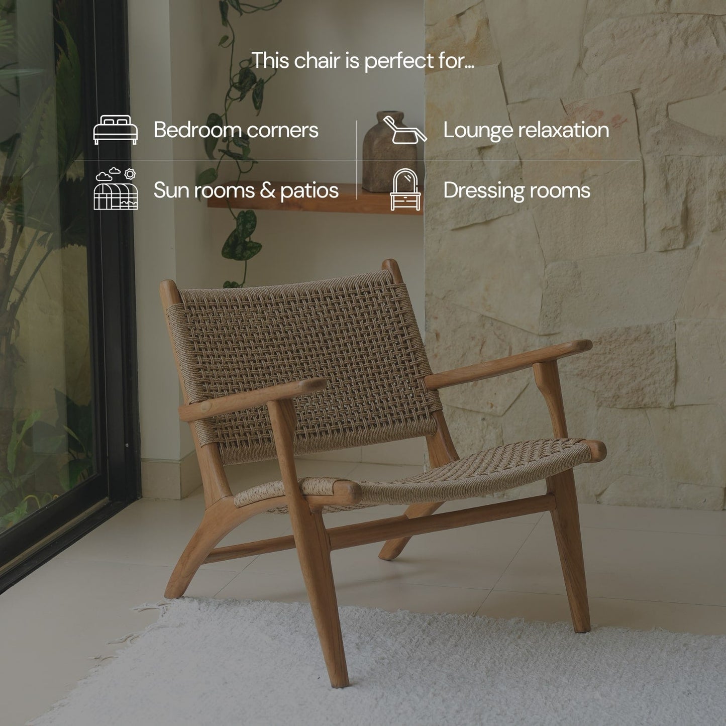 Zara Teak & Rattan Accent Armchair