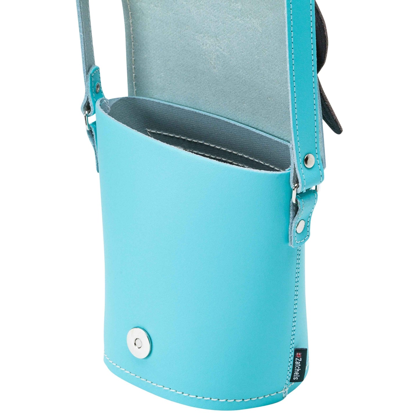 Farley Owl Handmade Leather Barrel Bag- Blue