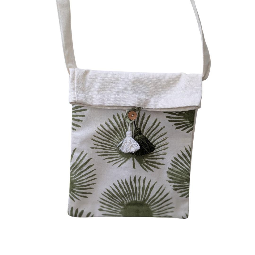 Handmade Fold-over Cotton Canvas Crossbody Sling Bag