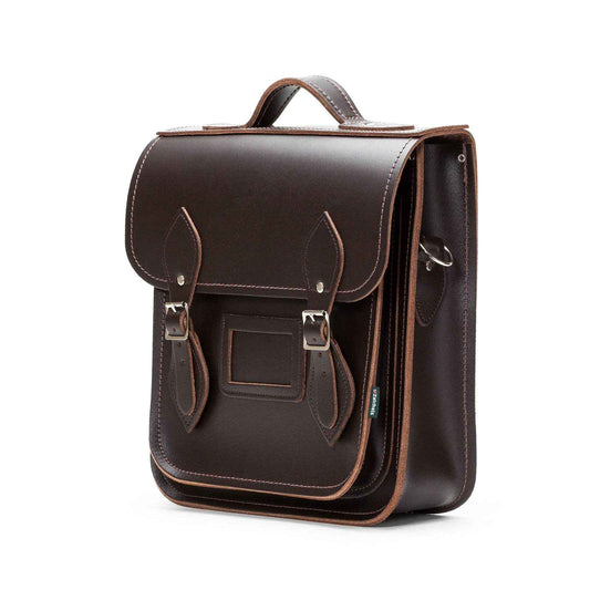 Handmade Leather City Backpack - Dark Brown