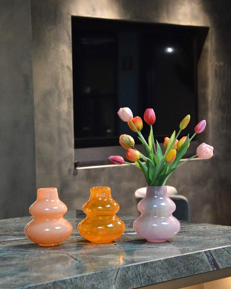 VASE SKRZYSZOW S- H16 D14 cm - TAUPE