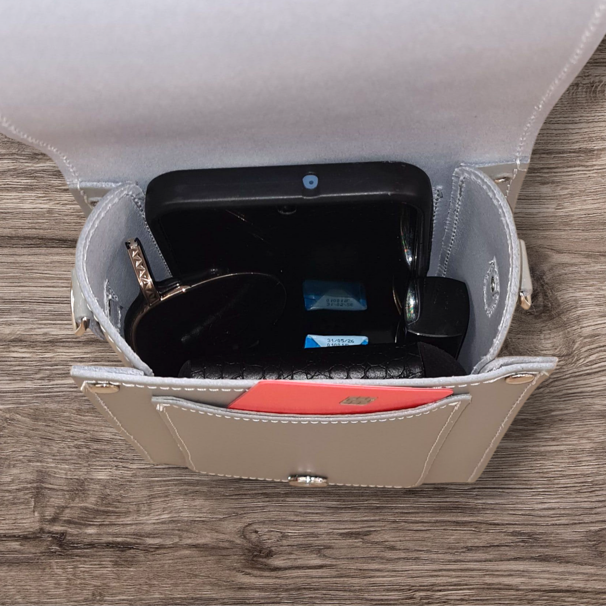 Handmade Leather Festival Phone Bag - Ghost Grey