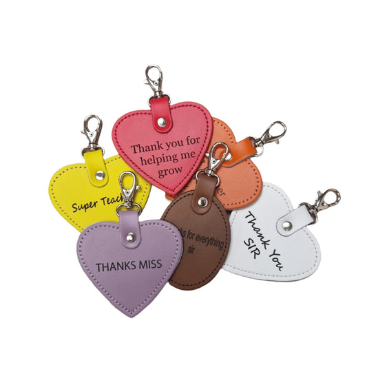 Leather Charm for Teacher - Free Engraving - Assorted Colours