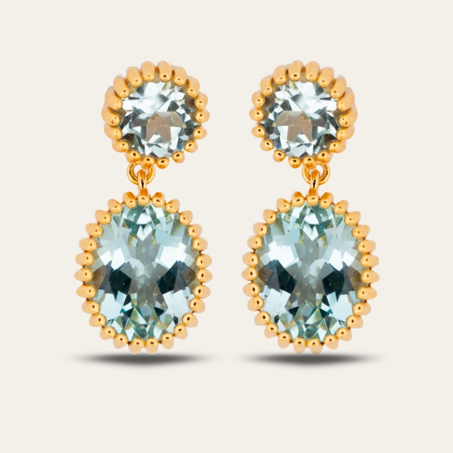 Gold Sky Blue Topaz Aurelia Earrings