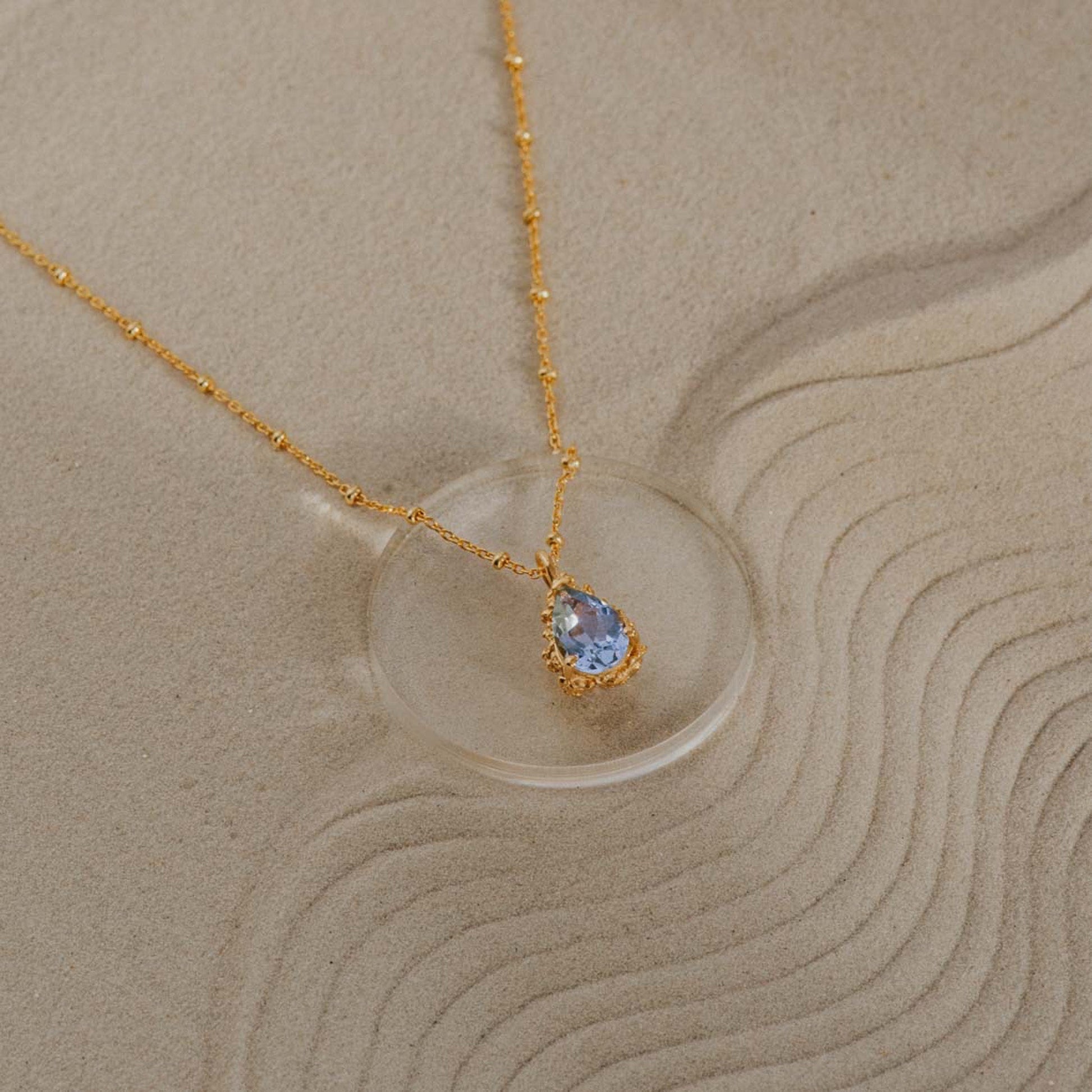 Gold Vermeil Blue Topaz Necklace - Aurelia