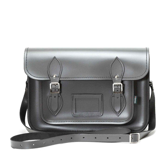 Handmade Leather Satchel - Graphite