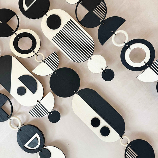 Handmade Modern Monochrome Wooden Wall Art - Home Decor Tapestry