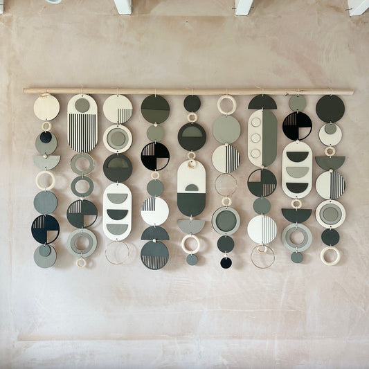 Dark Modern Wall Art - Geometric Artwork - Minimal Home Decor - Wall Tapestry - Large Tapestry