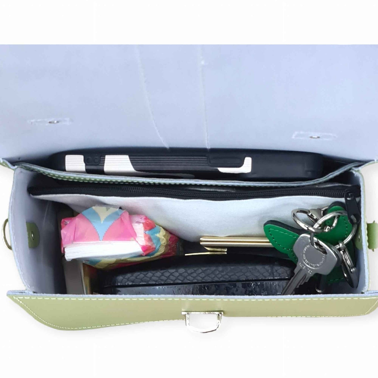 Olympia Handmade Leather Bag - Sage Green