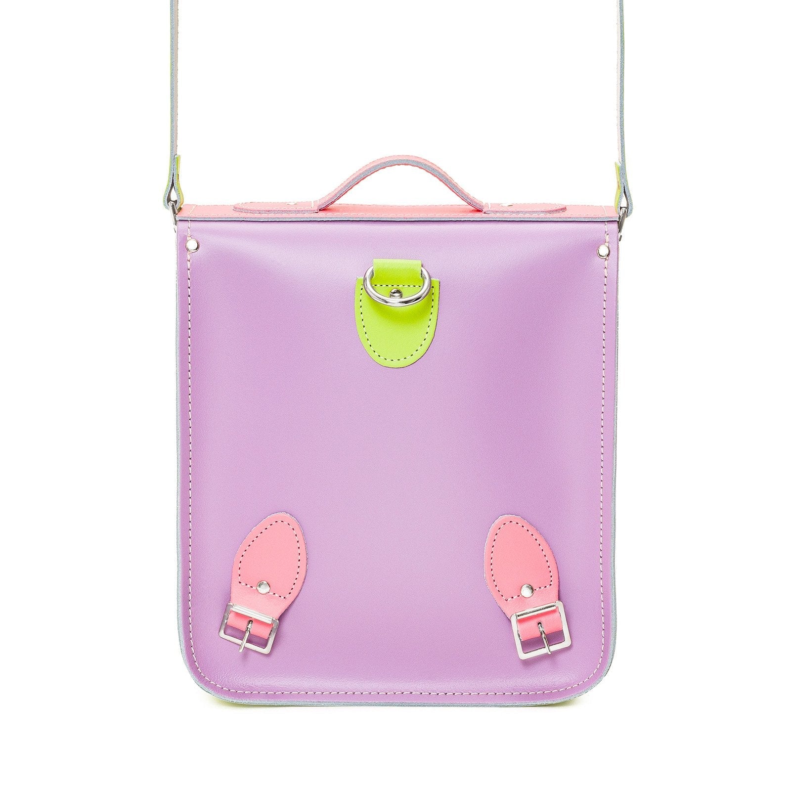 Handmade Leather City Backpack - Pastel Kaleidoscope