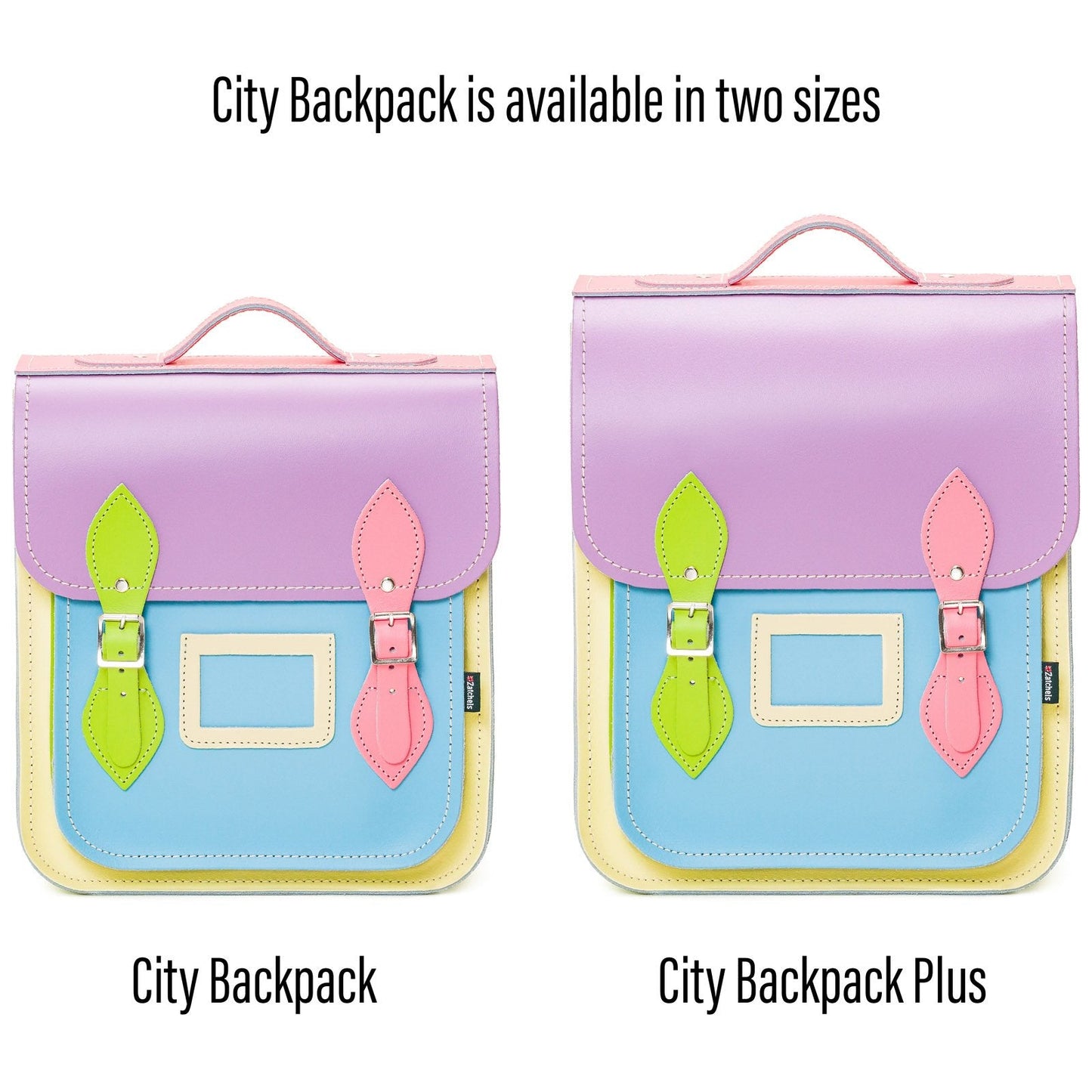 Handmade Leather City Backpack - Pastel Kaleidoscope