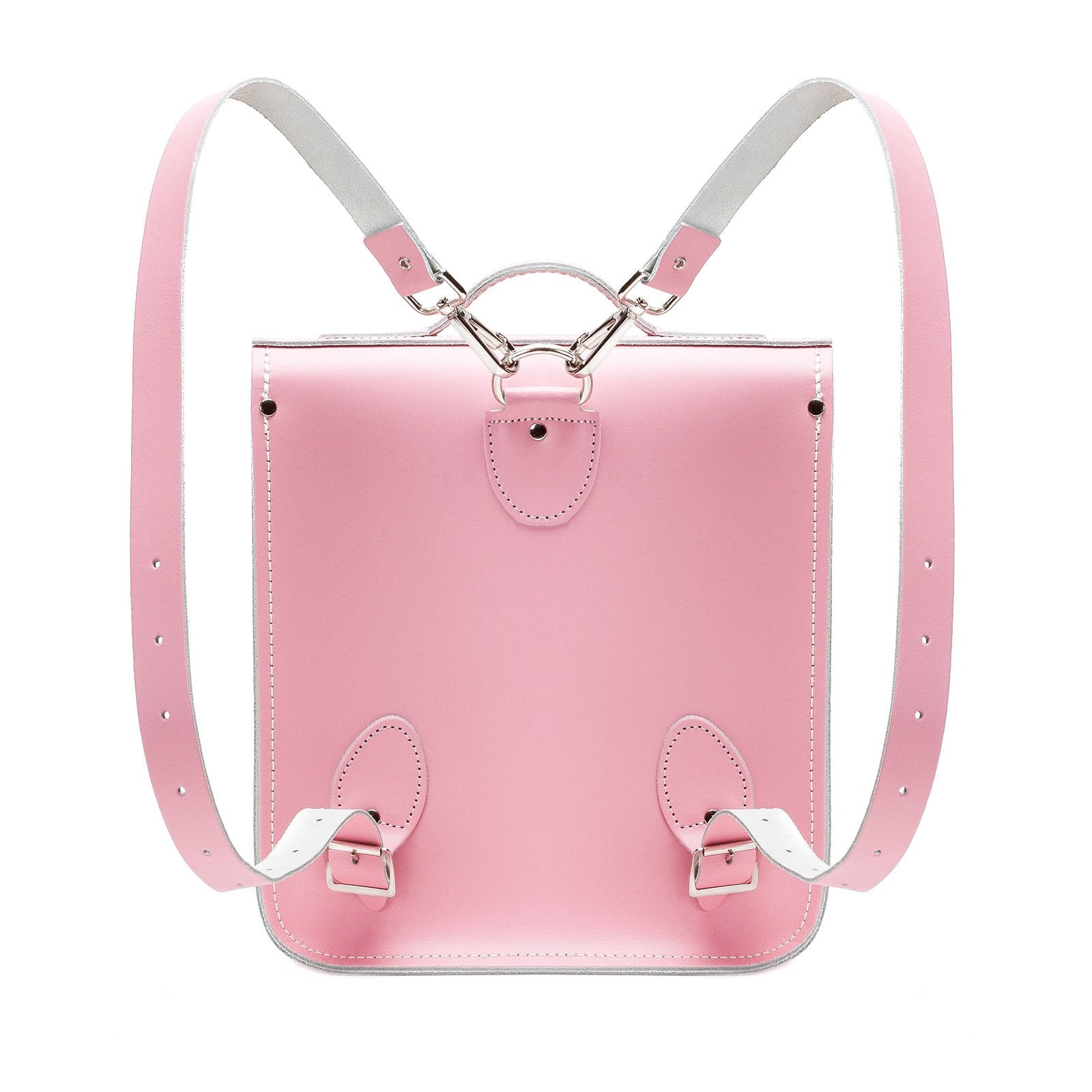 Handmade Leather City Backpack - Pastel Pink