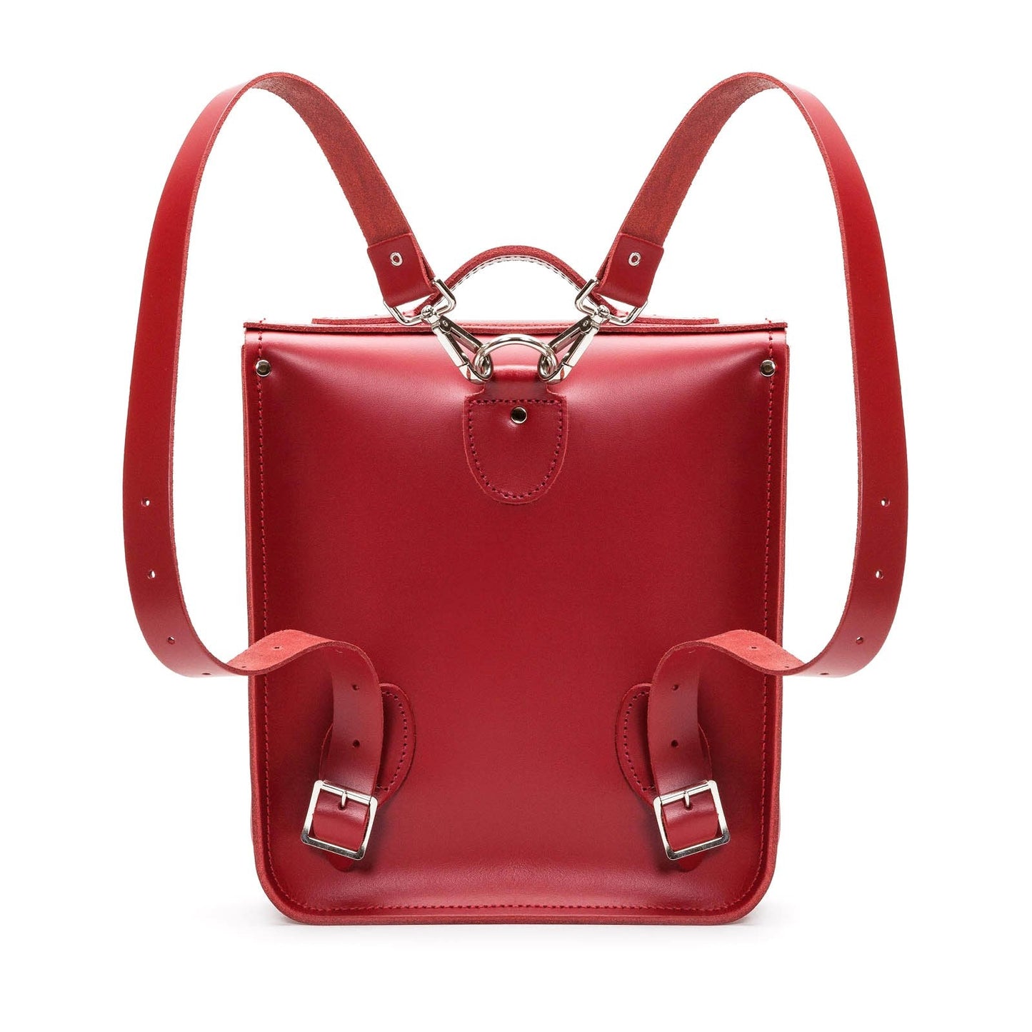 Handmade Leather City Backpack - Red