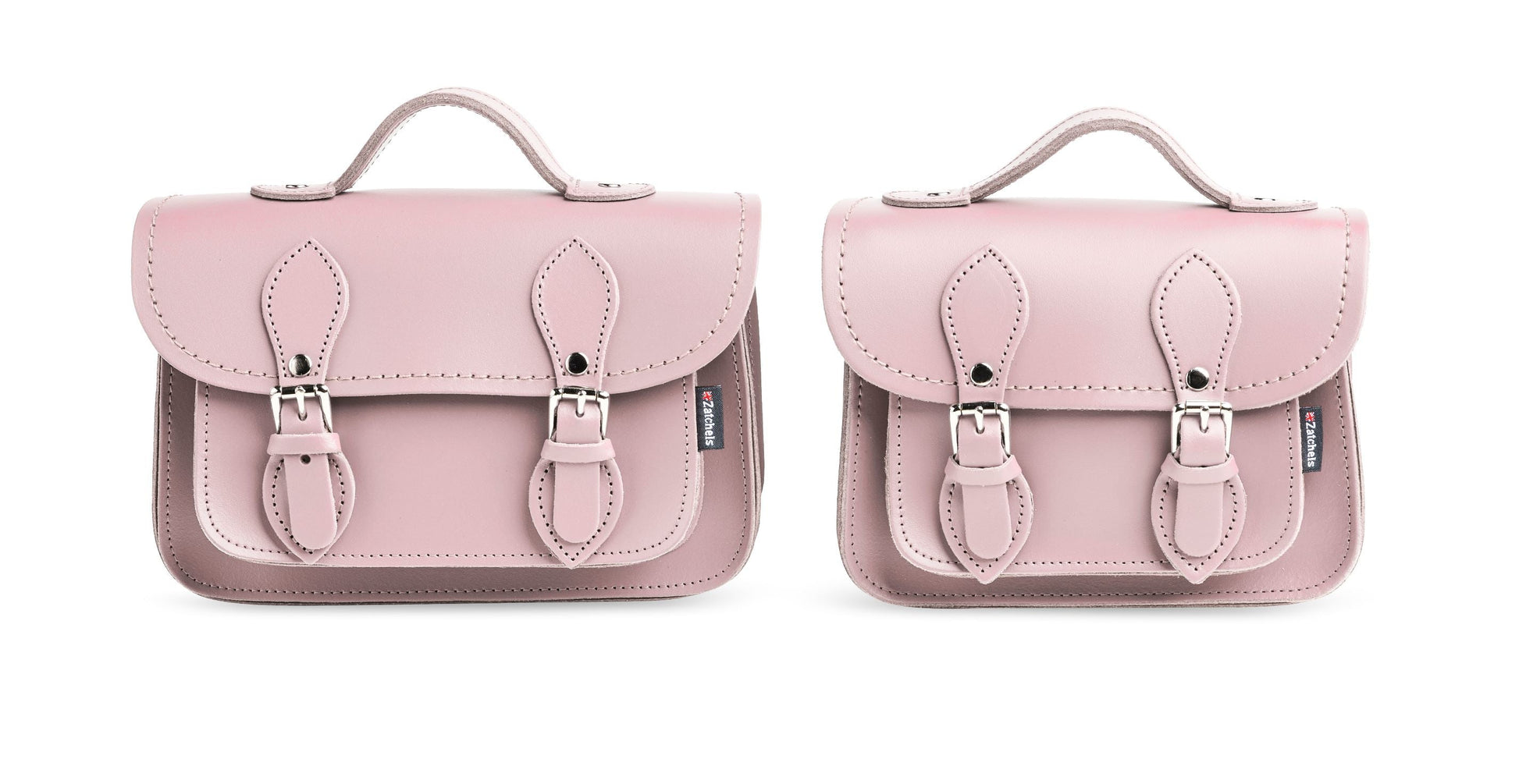 Handmade Leather Micro Satchel - Rose Quartz