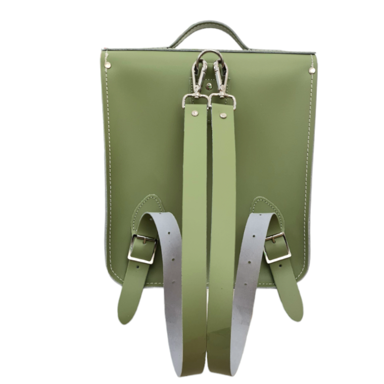 Handmade Leather City Backpack - Sage Green