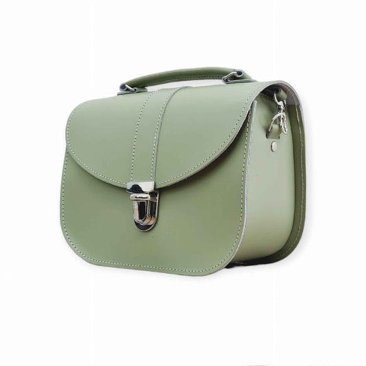 Olympia Handmade Leather Bag - Sage Green