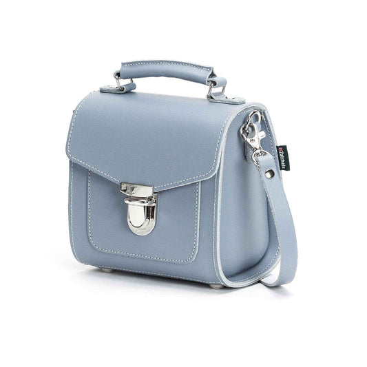 Handmade Leather Sugarcube Handbag - Lilac Grey