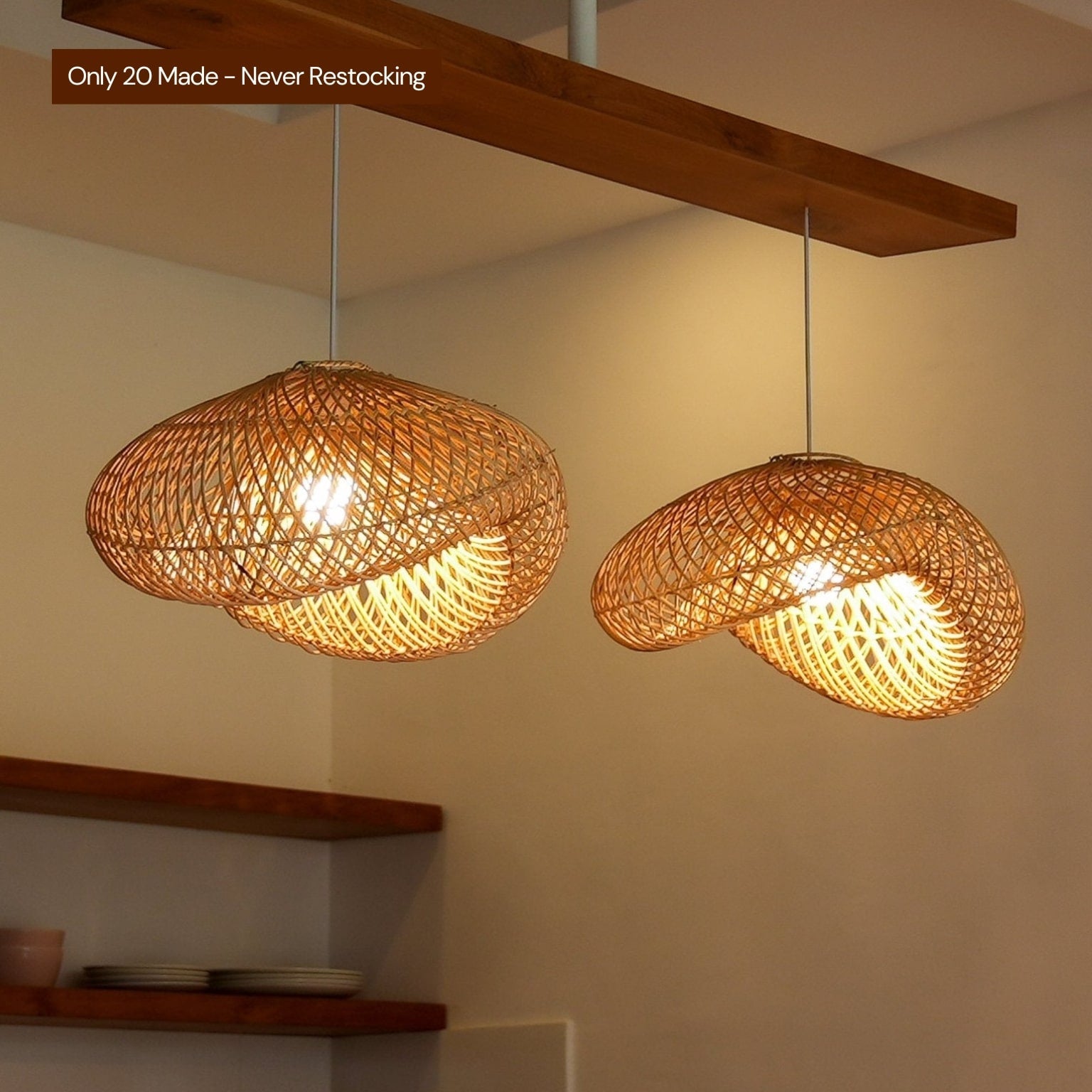 Surya Wilted Rattan Lamp Shade- Handmade- Rattan