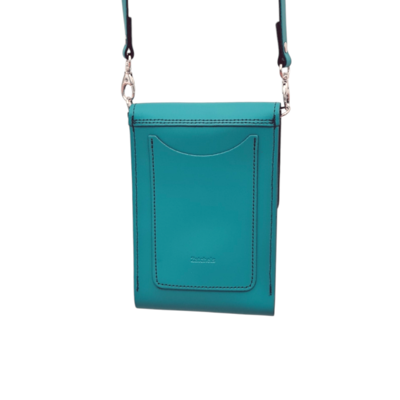 Leather Push Lock Crossbody Phone Case - Teal