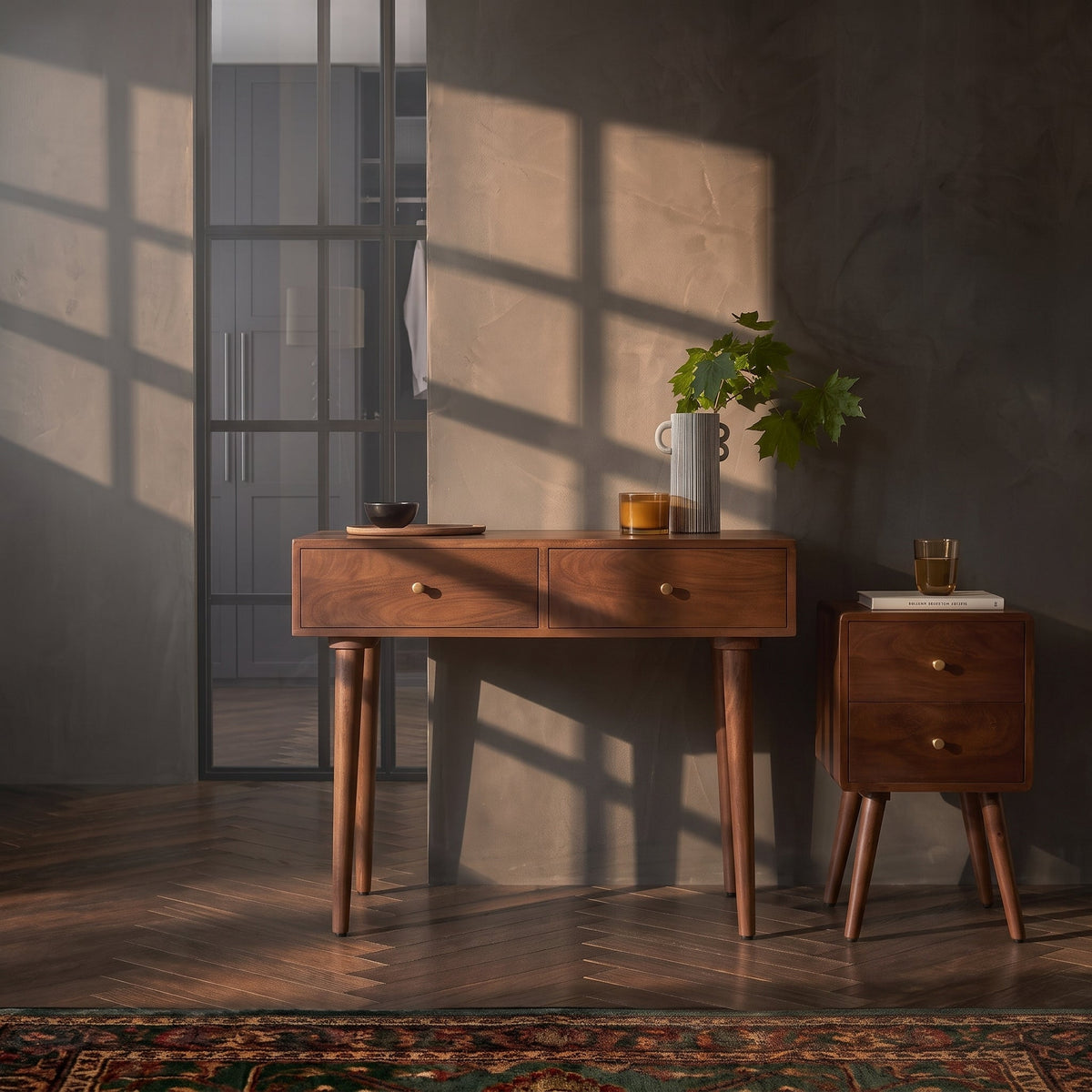 Scandinavian Walnut Oslo Console- Dressing Table and Desk