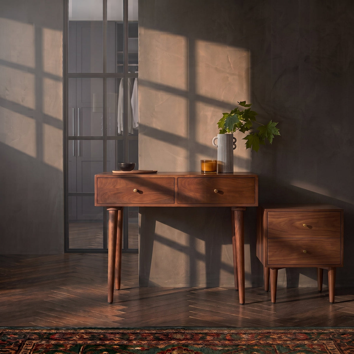 Scandinavian Walnut Oslo Console- Dressing Table and Desk