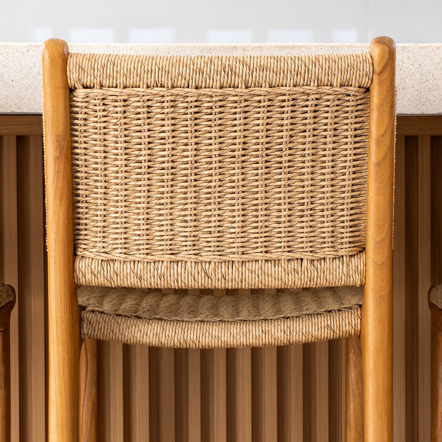 Zara Teak & Rattan Bar Stool
