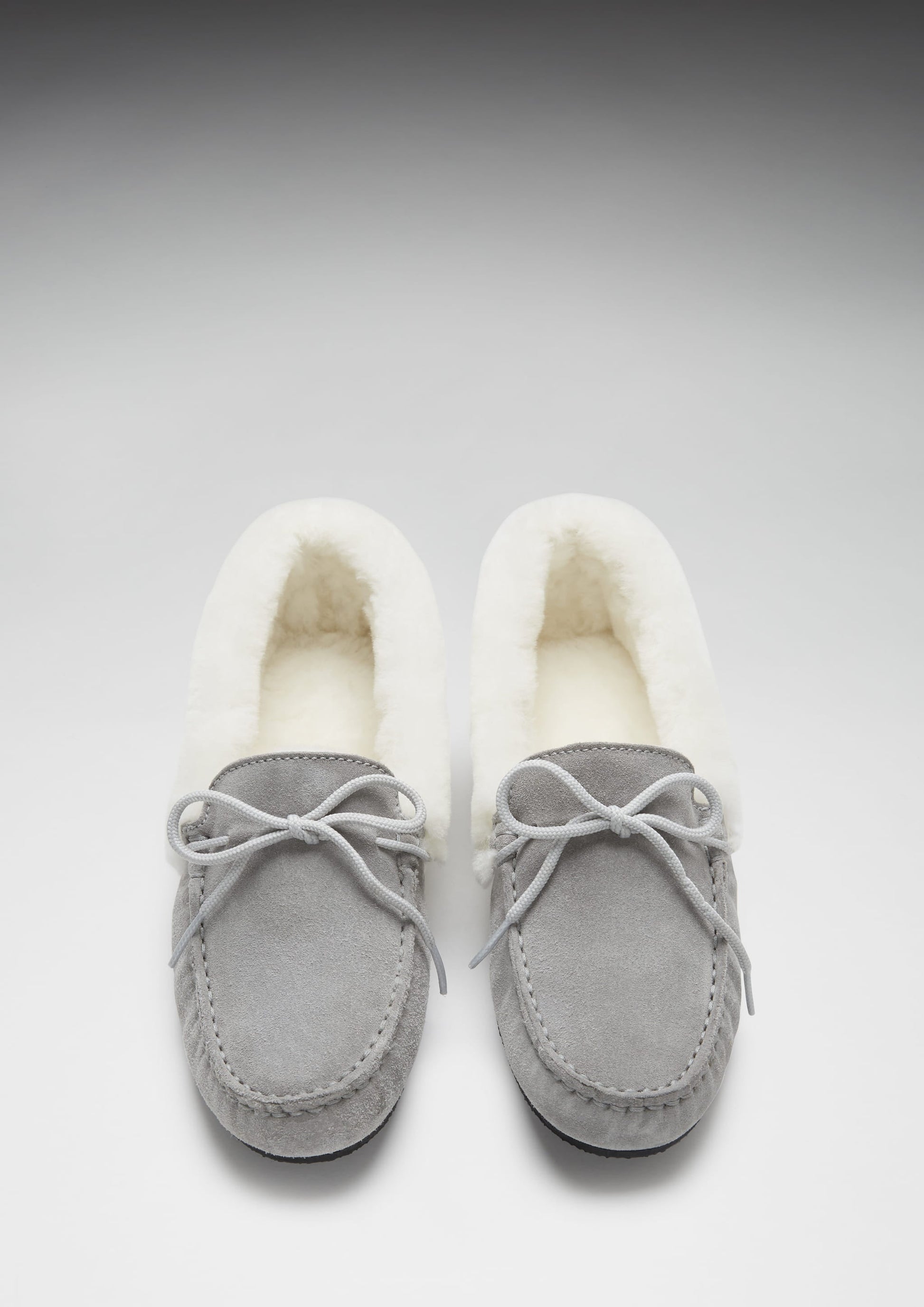 Women's slippers, sheepskin, dove grey suede  