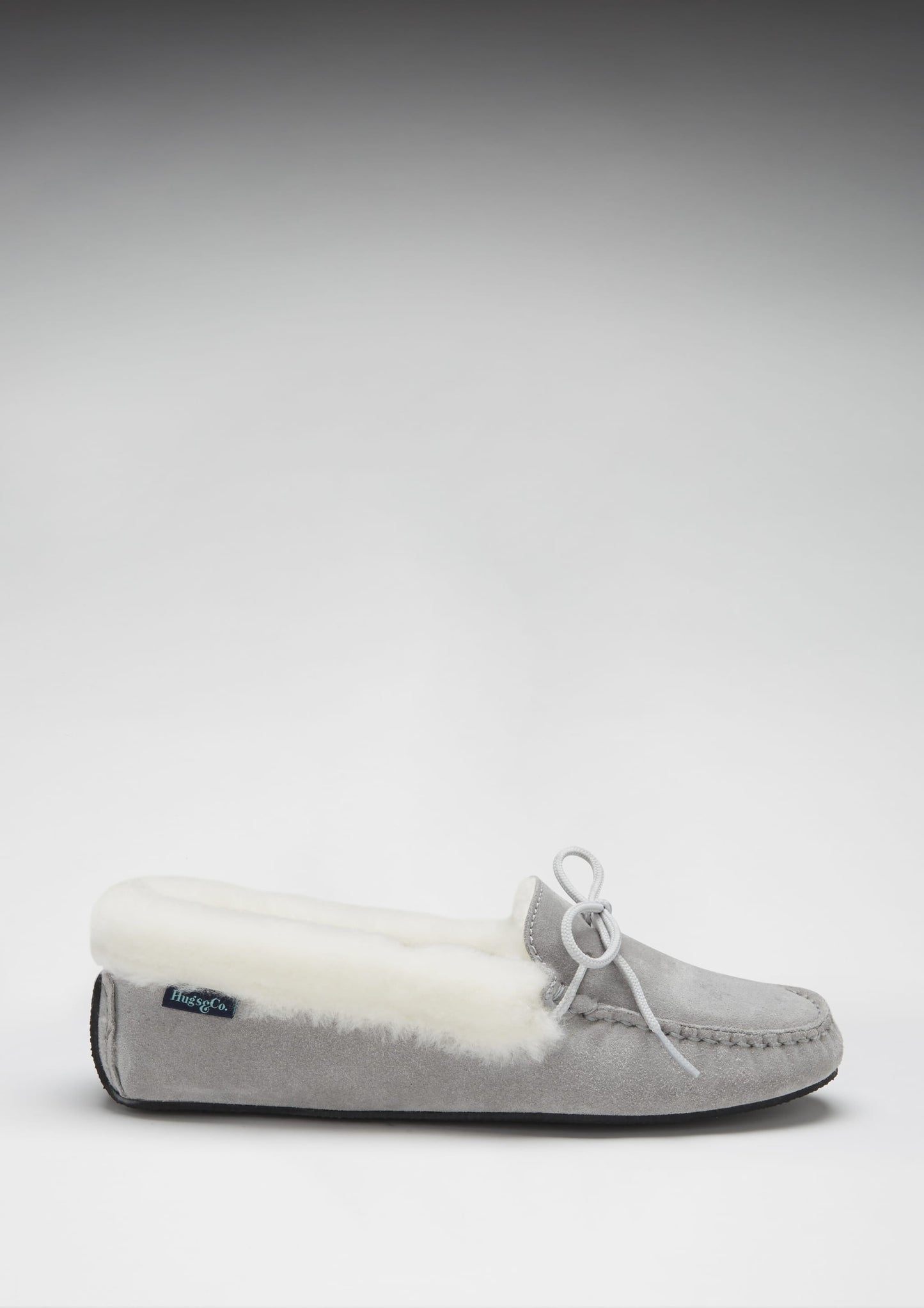 Women's slippers, sheepskin, dove grey suede  