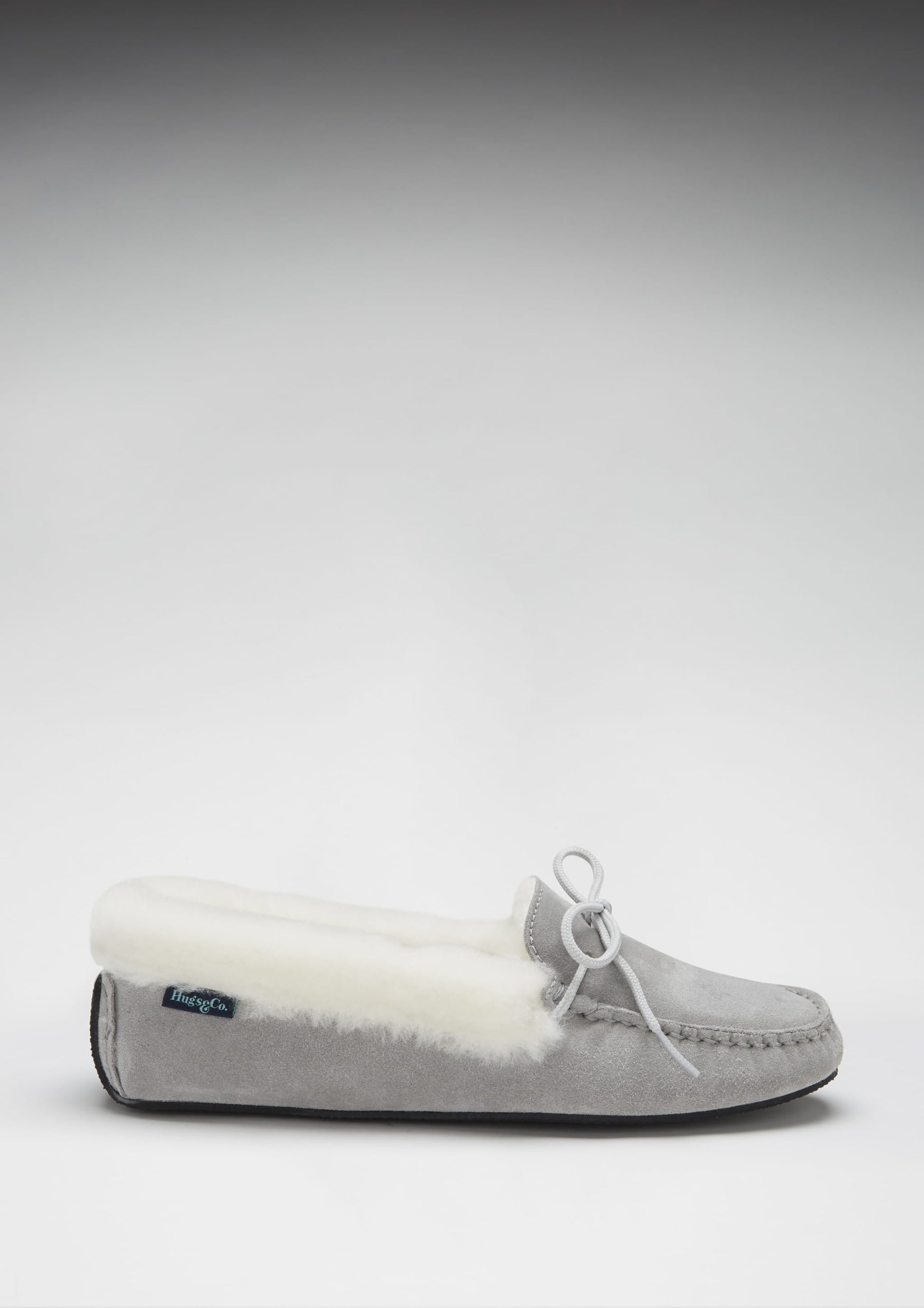 Women's slippers, sheepskin, dove grey suede  