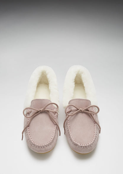 Women's slippers, sheepskin, ice pink suede  